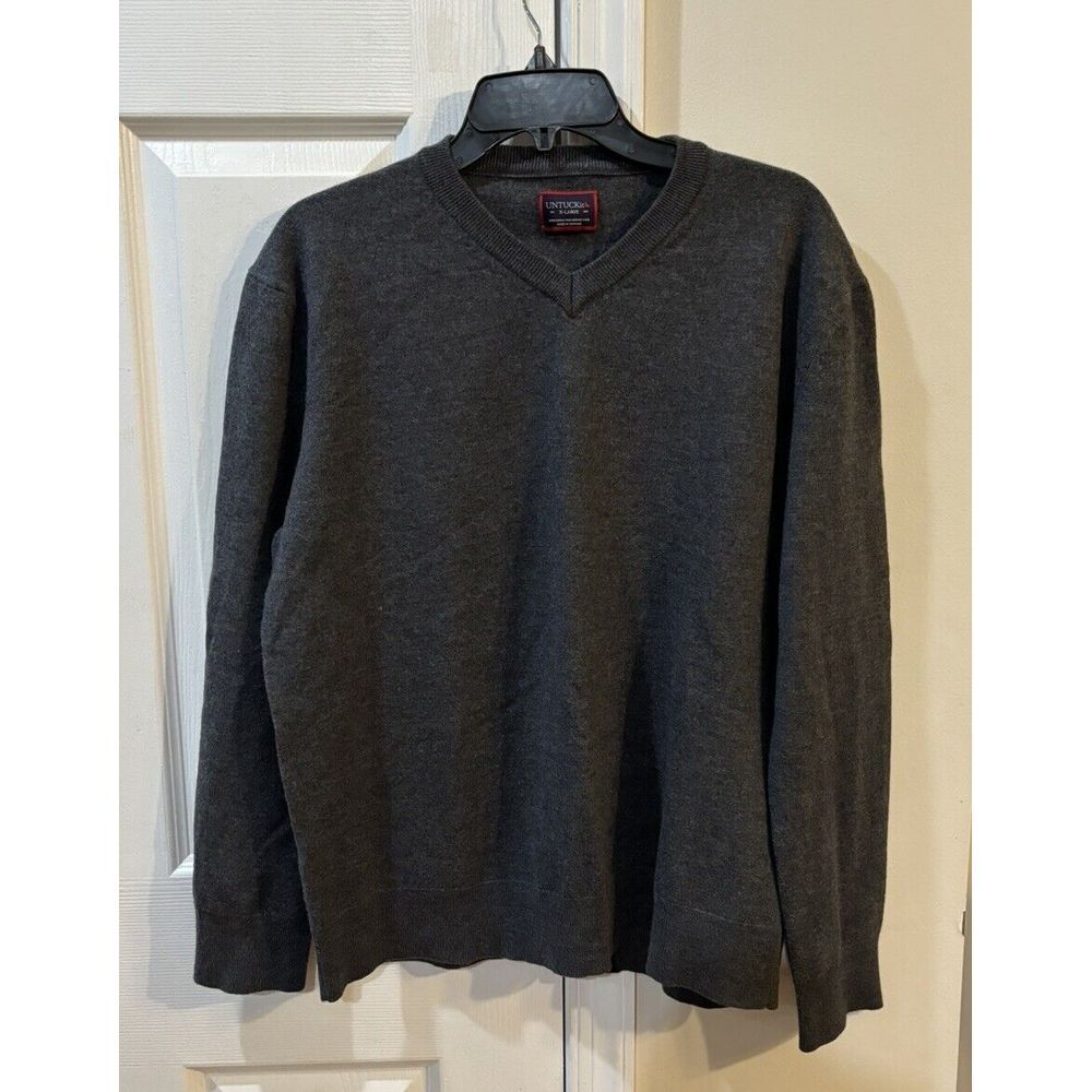 Untuckit Men's Sz XL Long Sleeve‎ Sweater 100% Merino Wool
